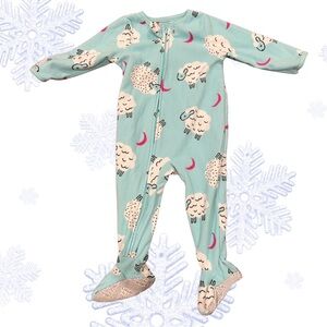 Carter's Mint Sheep Print Footie Pajama